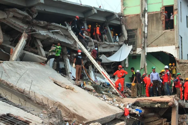 Rana Plaza collapse, Sharat Chowdhury, CC BY 2.5 <https://creativecommons.org/licenses/by/2.5>, via Wikimedia Commons