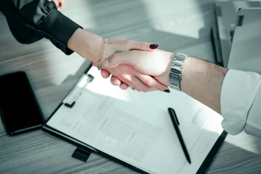 Handshake to seal an agreement