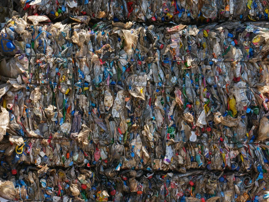 Bales of waste